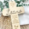 Taufkreuz personalisiert für Jungen und Mädchen aus Holz - mit Name und Spruch – Taufe, Kommunion, Konfirmation, Firmung - Bild 4