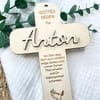 Taufkreuz personalisiert für Jungen und Mädchen aus Holz - mit Name und Spruch – Taufe, Kommunion, Konfirmation, Firmung - Bild 2