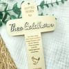 Taufkreuz personalisiert für Jungen und Mädchen aus Holz - mit Name und Spruch – Taufe, Kommunion, Konfirmation, Firmung - Bild 3