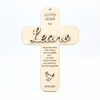 Taufkreuz personalisiert für Jungen und Mädchen aus Holz - mit Name und Spruch – Taufe, Kommunion, Konfirmation, Firmung - Bild 1