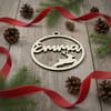 Weihnachtsbaum Anhänger personalisiert – Christbaumkugel Holz Namensanhänger Weihnachten – Geschenk mit Name – Rentier Sterne Engel Tannen - Bild 11