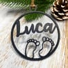 Geschenkanhänger mit Babyfüßen: Personalisierte 3D-Geschenkdeko zur Geburt - Einzigartige Baby Shower Dekoration &amp; Erinnerungen - Bild 1