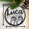 Geschenkanhänger mit Babyfüßen: Personalisierte 3D-Geschenkdeko zur Geburt - Einzigartige Baby Shower Dekoration &amp; Erinnerungen - Bild 3