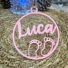 Geschenkanhänger mit Babyfüßen: Personalisierte 3D-Geschenkdeko zur Geburt - Einzigartige Baby Shower Dekoration &amp; Erinnerungen - Bild 4