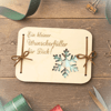 Geldgeschenk Weihnachten Wunscherfüller – Holzkarte mit Gravur Schneeflocke – personalisierte Geschenkidee – Geldverpackung Weihnachten Holz - Bild 11