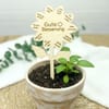 Blumenstecker Gute Besserung aus Holz – personalisierbar – Genesungsgeschenk Pflanze – Aufmunterung Geschenk – Holzstecker Genesungsgruß - Bild 2