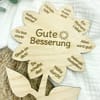 Blumenstecker Gute Besserung aus Holz – personalisierbar – Genesungsgeschenk Pflanze – Aufmunterung Geschenk – Holzstecker Genesungsgruß - Bild 1