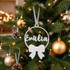 Christbaumkugel personalisiert – Weihnachtsanhänger mit Name & Schleife – individuelle Weihnachtsdeko aus hochwertigem 3D-Druck - Bild 1