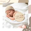 Meilensteinkarten Baby aus Holz rund | 13-teiliges Set | Baby Meilensteine 1–12 Monate | Babyfoto Requisite | Geschenk zur Geburt - Bild 7