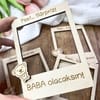 Schwangerschaft verkünden: Polaroid Holzrahmen fürs Ultraschallbild (12×9)| Türkisch: „Baba olacaksın“ - Bild 2