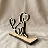 Line Art Hund aus Holz mit Holzplattform – moderne Hunde-Deko, Geschenk für Hundeliebhaber, optional personalisierbar, handgemacht - Bild 8