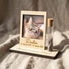 Polaroid Rahmen Holz mit Gravur und Erinnerungsglas | Haustier Fell Andenken Hund Katze | Trauergeschenk personalisiert - Bild 1