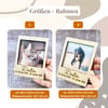 Polaroid Rahmen Holz mit Gravur und Erinnerungsglas | Haustier Fell Andenken Hund Katze | Trauergeschenk personalisiert - Bild 4