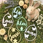 Personalisierte Osteranhänger mit Name | 3D-gedrucktes Osterei | Osterdeko Anhänger für Osterkorb & Osternest