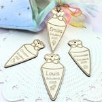 Einschulung - Schultüten Anhänger personalisiert Holz – Schulkind 2025 – Geschenk Schulanfang – Namensschild mit Symbol – Deko Erstklässler