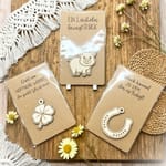 Glücksanhänger Holz – Kleeblatt, Glücksschwein oder Hufeisen mit Spruch | Geschenkidee Glücksbringer Neujahr, Geburtstag, Prüfung