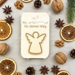 Schutzengel aus Holz - Geschenk personalisiert – kleines Mitbringsel Mutmacher Glücksbringer – Geschenkidee Taufe Prüfung Abschied