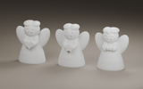 Digitale Modellansicht des weißen Engel-Trios