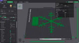 Schneeflocken-Aufsteller geometrisch auf der Druckplatte in Bambu Studio