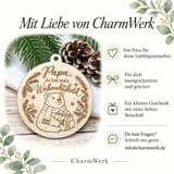 Christbaumschmuck Weihnachtsheld – Holzanhänger mit Bär und Spruch – Ansicht 7