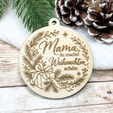 Christbaumschmuck aus Holz – Geschenk mit Familienspruch – Ansicht 1