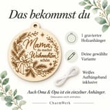 Christbaumschmuck aus Holz – Geschenk mit Familienspruch – Ansicht 4