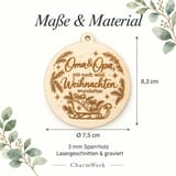 Christbaumschmuck aus Holz – Schlitten mit Familienspruch – Ansicht 2