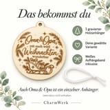 Christbaumschmuck aus Holz – Schlitten mit Familienspruch – Ansicht 4