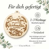 Christbaumschmuck aus Holz – Schlitten mit Familienspruch – Ansicht 5