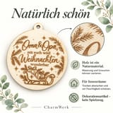 Christbaumschmuck aus Holz – Schlitten mit Familienspruch – Ansicht 6