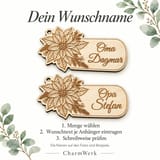 Infografik zur Namenspersonalisierung der Weihnachtsstern-Anhänger