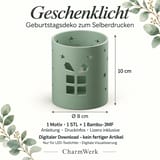 Geschenklicht STL & 3MF – LED-Windlicht mit Geschenk und Sternen zum 3D-Drucken, digitale Geburtstagsdeko – Ansicht 2