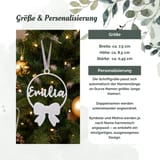 Christbaumkugel mit Name und Schleife aus PLA – personalisierter Weihnachtsanhänger Bild 3