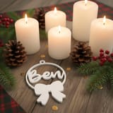 Christbaumkugel mit Name und Schleife aus PLA – personalisierter Weihnachtsanhänger Bild 7