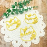 Katzenkopf-Weihnachtsanhänger mit Name aus PLA – personalisierter Baumschmuck mit Schneeflocken Bild 5