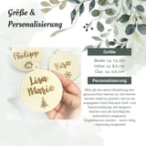 Christbaumkugel aus Holz mit Name – gravierter Weihnachtsanhänger, 7,5 × 8,6 cm Bild 5