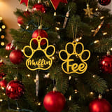 Hundepfoten-Weihnachtsanhänger mit Name aus PLA – persönlicher Baumschmuck für Hundefreunde Bild 7