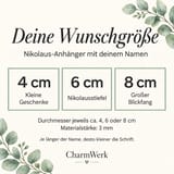Größenübersicht der Nikolaus-Holzanhänger mit 4, 6 und 8 cm Durchmesser