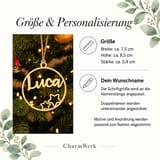Infografik zu Größe und Personalisierung der Weihnachtskugel
