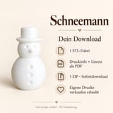 Infografik zum Schneemann-Download mit weißer Schneemannfigur