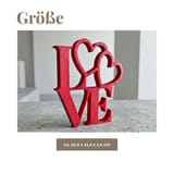 LOVE Deko-Skulptur mit Herzen – Ansicht 2