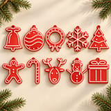 Winter Icing – 10 zweifarbige Weihnachtsanhänger | STL & 3MF – Ansicht 1