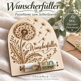 Wunscherfüller mit Pusteblume und Geldschein – KI-gestaltetes Hauptbild zur SVG-Laserdatei