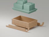 Geschenkschlitten Geheimfach – STL & Bambu-3MF – Ansicht 3