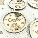 Weihnachtsbaumschmuck personalisiert mit Namen – Christbaumanhänger Holz – personalisierte Weihnachtsdeko mit Kindermotiv – Ansicht 5