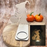 Halloween-Teelichthalter aus Holz – Ansicht 5