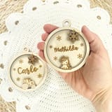 Weihnachtsbaumschmuck personalisiert mit Namen – Christbaumanhänger Holz – personalisierte Weihnachtsdeko mit Kindermotiv – Ansicht 9
