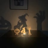 Halloween-Teelichthalter aus Holz – Ansicht 6