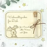 Geldgeschenk Weihnachten Holz Reagenzglas, personalisiertes Weihnachtsgeschenk Gravur, Gutschein Verpackung, Geschenkidee, 16x12 cm – Ansicht 1