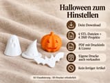Infografik zum Download des Halloween-Deko-Sets mit vier Motiven